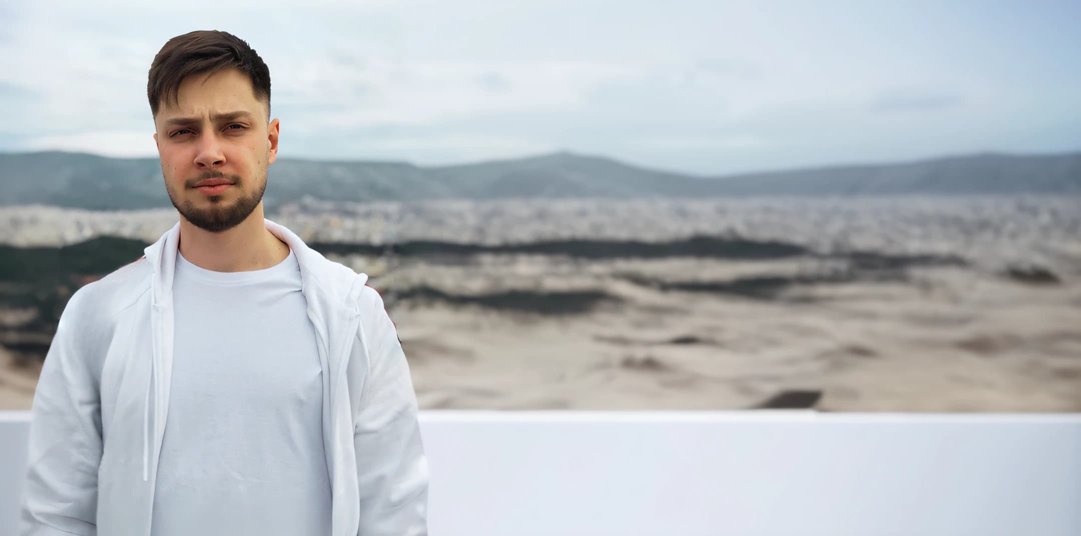 Maks Hapchuk with nature background