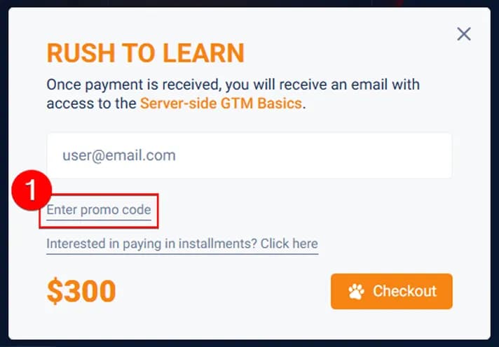 1.1 Enter promocode eng