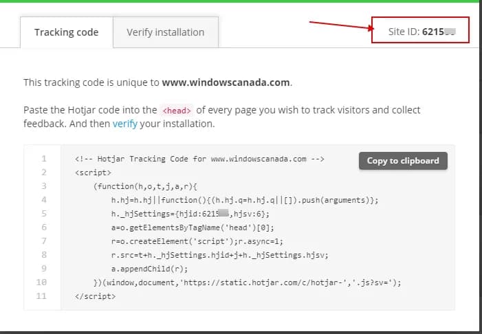 22.9 Hotjar Site ID identifier