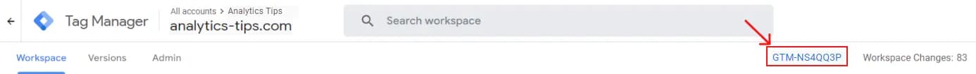 25.7 Container ID in GTM