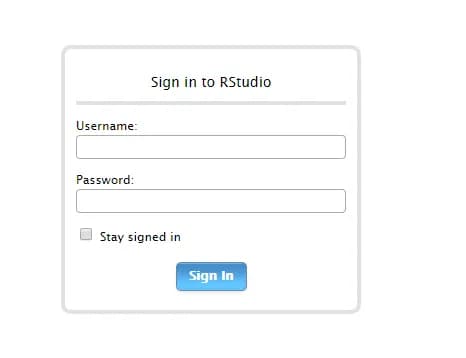 34.13 RStudio Server login window