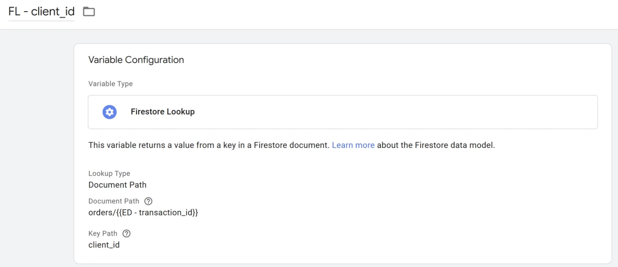 38.19 Firestore lookup client id