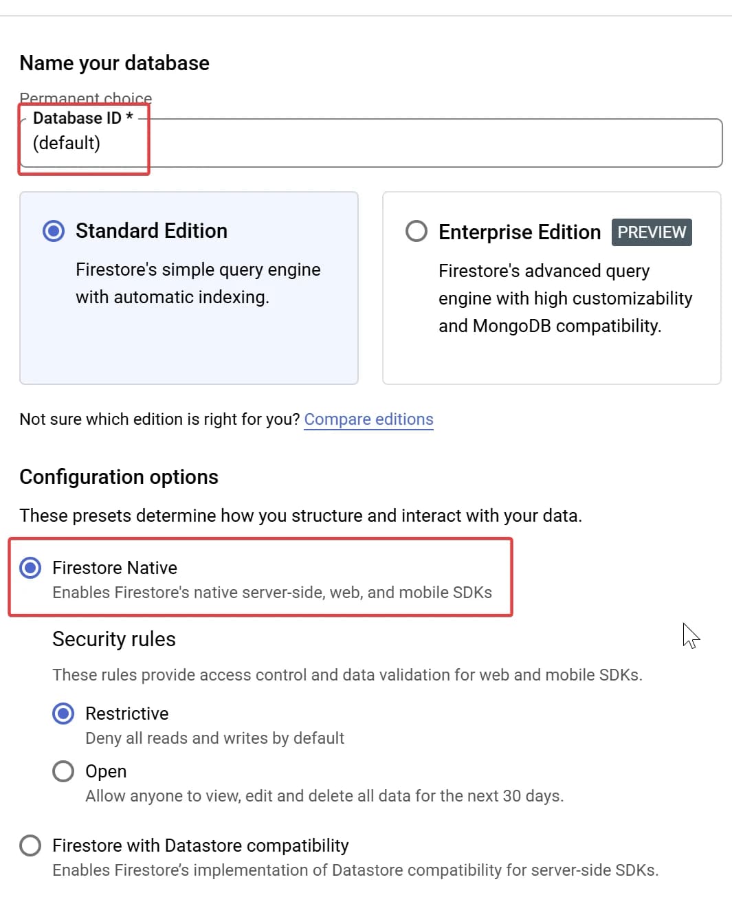 38.3 database creation