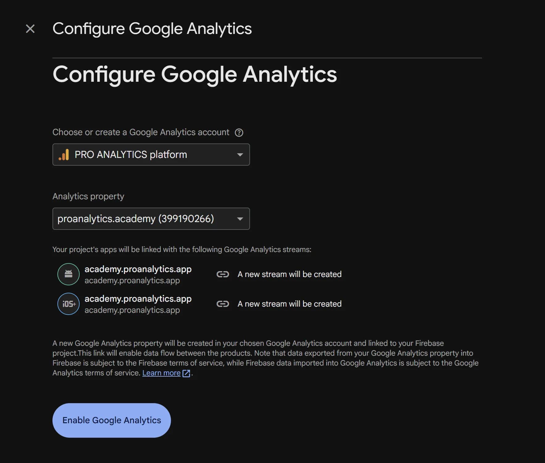 42.11 Enable google Analytics