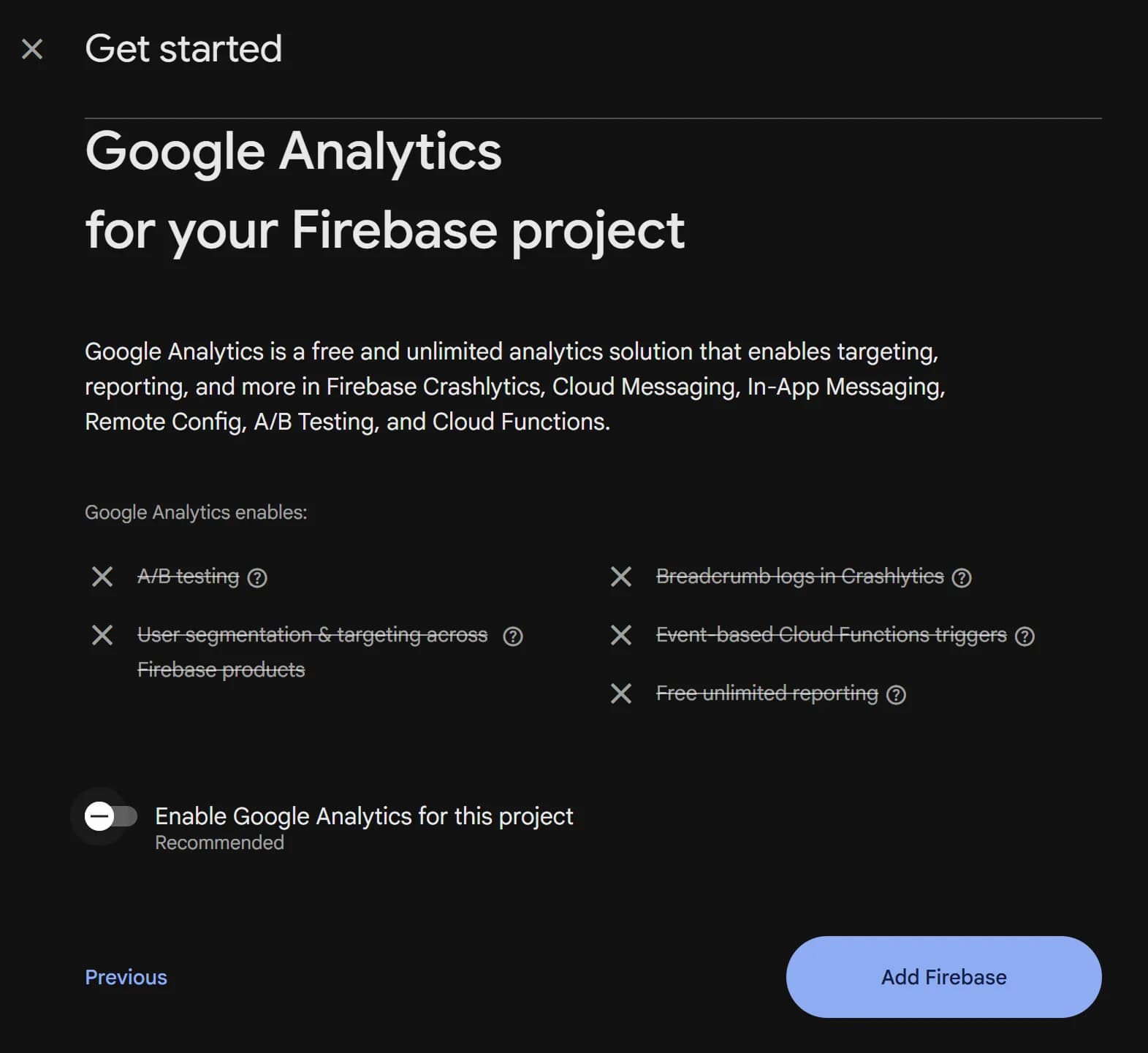 42.6 Enable Google Analytics