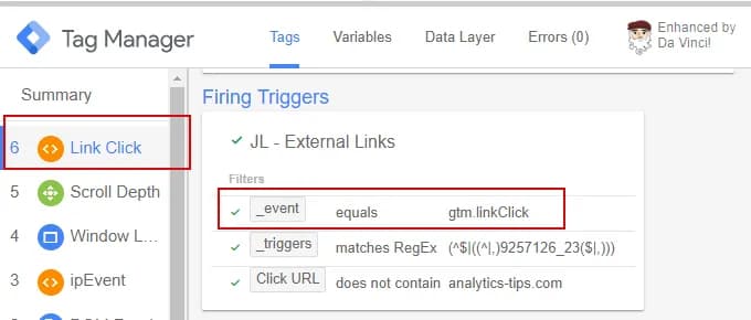 11.1 Debugging tag settings in debugger GTM