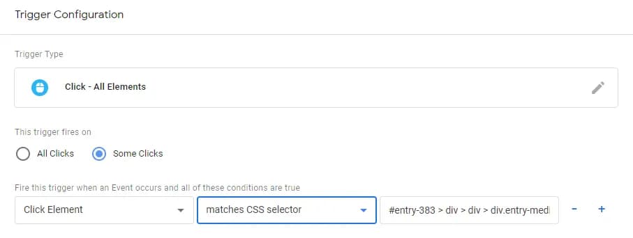 17.12 Configuring Trigger for Element Click Using CSS Selector