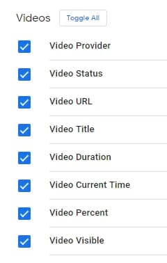 18.3 Built-in Variables from the Video Category in GTM