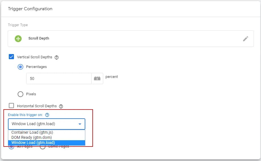 20.4 Trigger Scroll Depth Configuration