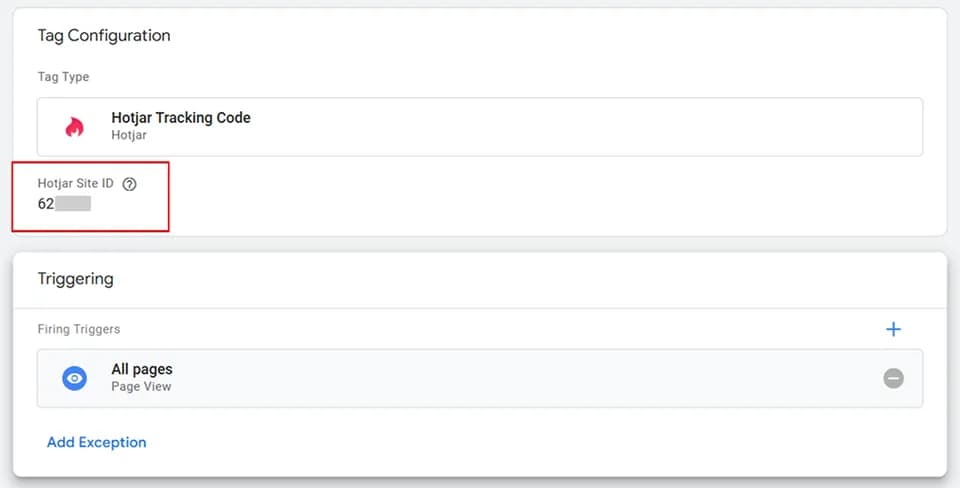 22.10 Tag configuration for installing Hotjar using GTM