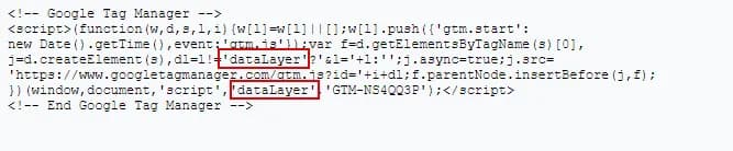 24.3 Adding a dataLayer array when installing the GTM code on the website