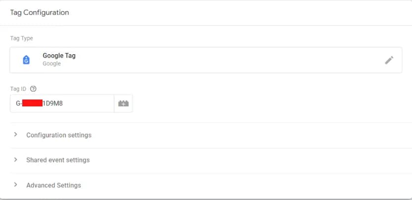 25.12 Tag configuration for installing the Google Analytics code using GTM