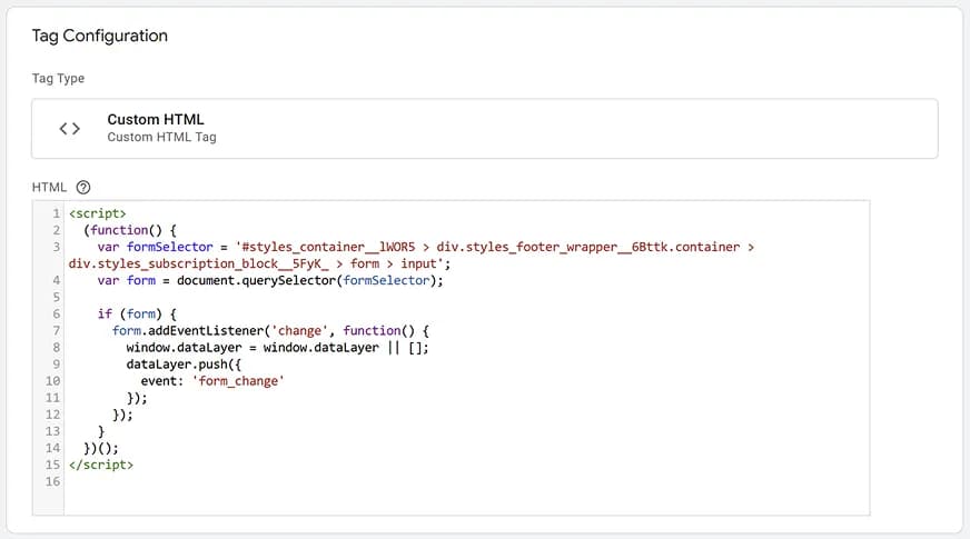 30.11 Custom HTML tag for tracking interaction with form fields in GTM