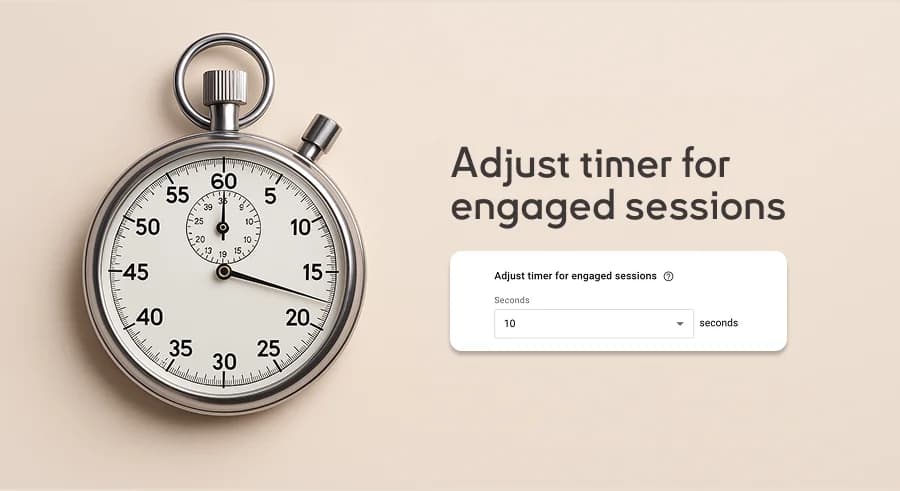 Настройте таймер для сеансов с взаимодействием в Google Analytics 4