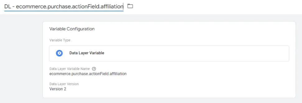 9.45 DL - ecommerce.purchase.actionField.affiliation